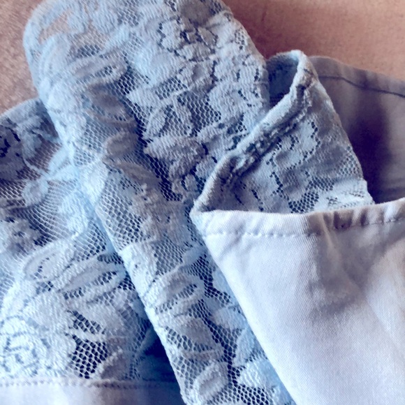 Staccato Strap Lace Soft Blue Tunic Dress M - Picture 9 of 12